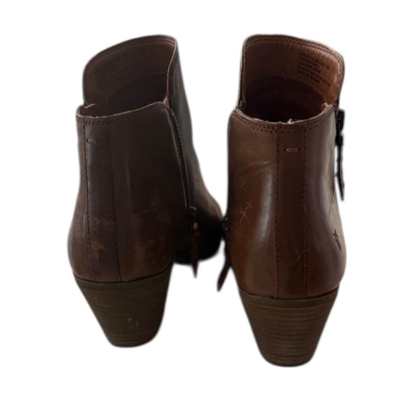 Frye Women's Tan Leather Double Zip Chelsea Ankle Booties - Picture 3 of 5